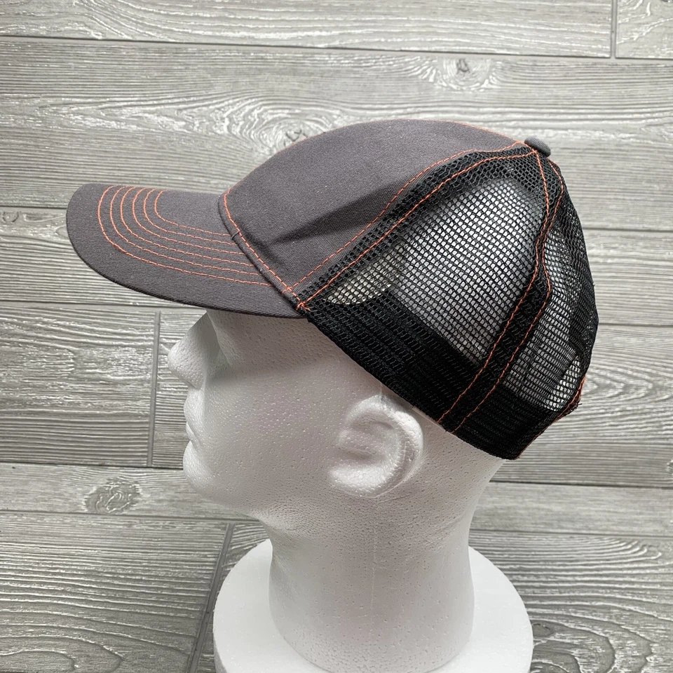 Sombrero Jagermeister Hombre Ajustable Gris Naranja Costuras Ciervo Cruz Barbacoa De Colección Foto 4 de 4