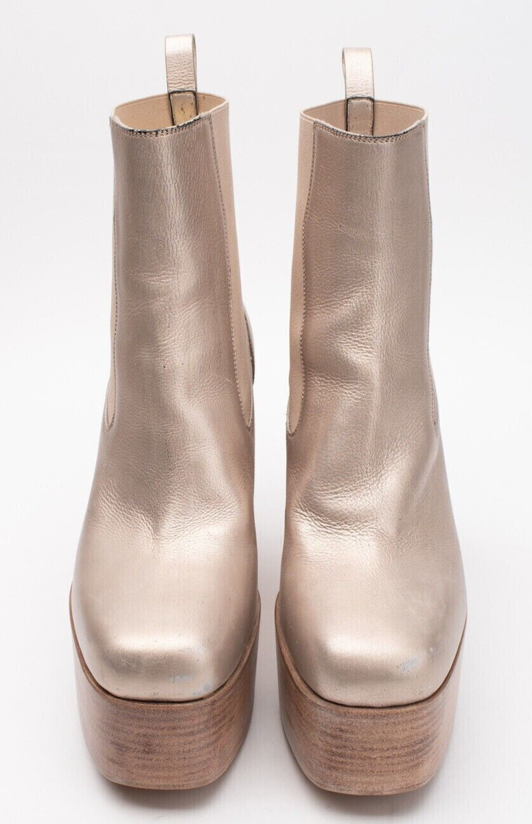 RICK OWENS Kiss Platform Heeled Leather Boot (41 EU; 8 US RICK OWENS Kiss Platform Heeled Leather Boot (41 EU; 8 US