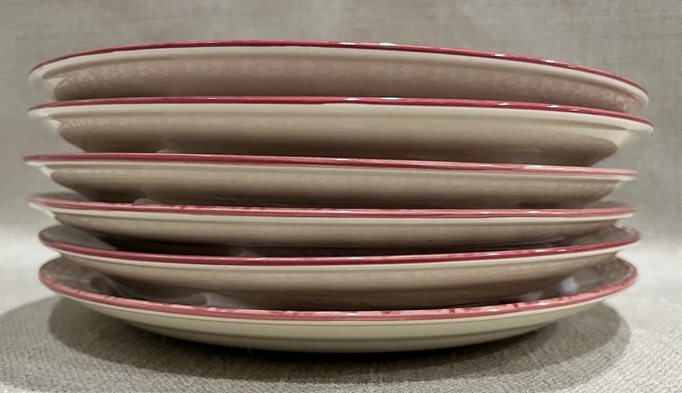 Old World Cranberry Temp-Tations DINNER PLATES by Tara Floral  Set of 6 - Image 3 of 4