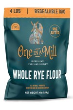 One in a Mill Whole Rye Flour 4LB 100 All-Natural 64 Ounce Pack of 1 