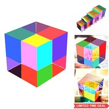Acrylic CMY Color Cube 80mm Mixing Prism Light Physics Education Desktop Decor