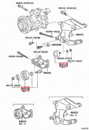 Genuine LandCruiser FZJ80 FZJ79 FZJ78 FZJ76 1FZ Air Conditioner Idler Pulley - Picture 14 of 20
