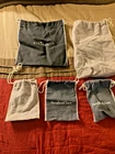 Lot of 5 Steuben Glass Cotton Drawstring Storage Bags Hand Coolers