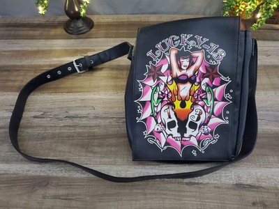 Lucky-13 Rockabilly Crossbody Bag: Pin-Up Tattoo Art