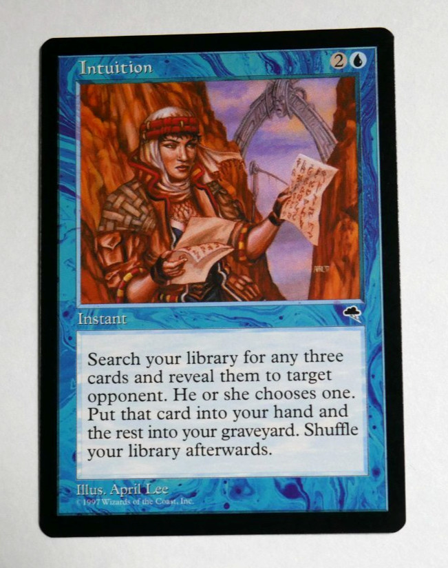 Magic the Gathering MTG Intuition Tempest Rare Blue Instant English 1997 NM