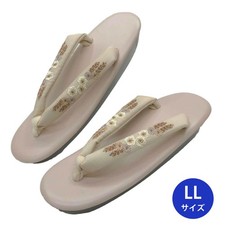 Japanese style sandals LL size Rose pink Urethane sole Embroidered thong Extra