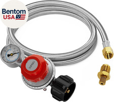 Manguera reguladora de propano de alta presión de 5 pies con medidor, propano ajustable de 0 ~ 30 PSI