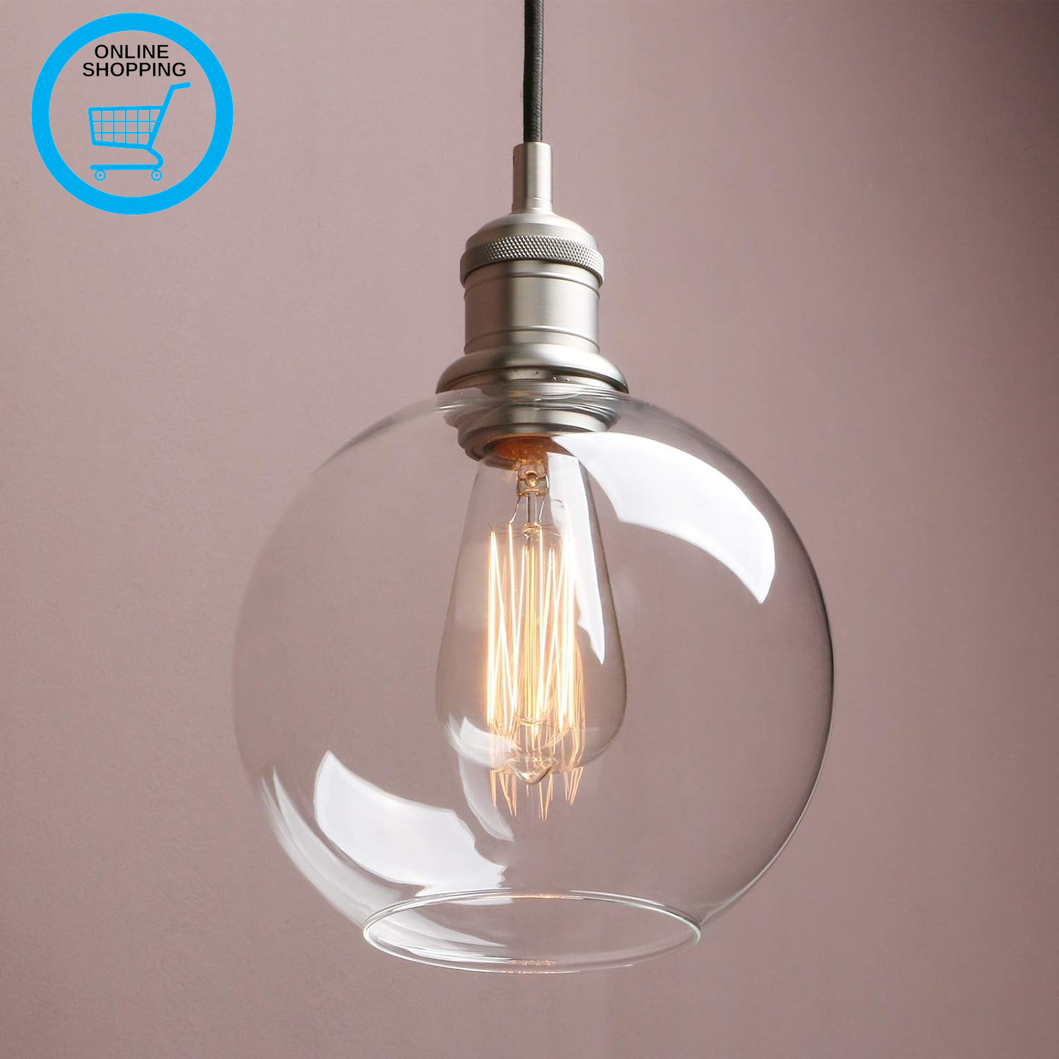 Lighting Industrial Vintage Globe Pendant Light Fittings, Loft Bar Edison Hangin