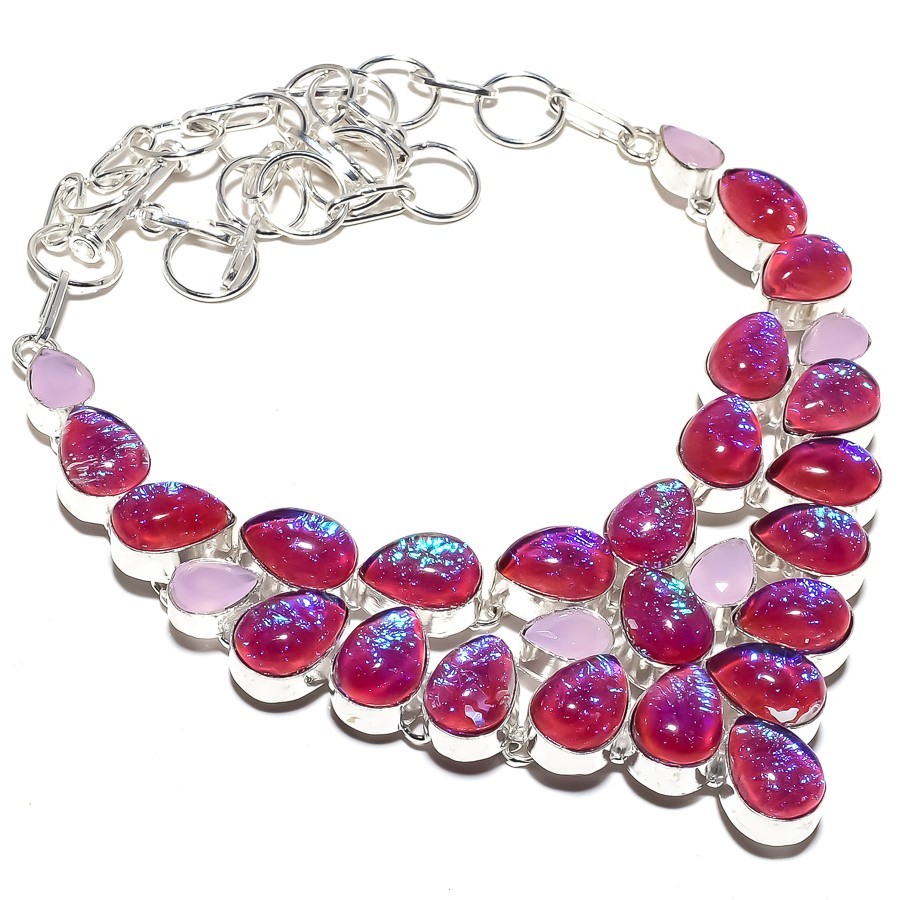 Triplet Fire Opal, Quartz Gemstone 925 Sterling Silver Jewelry Necklace 18