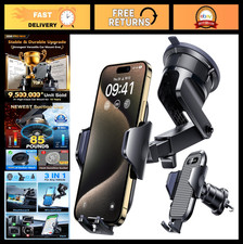 Military-Grade Car Phone Holder - Strong Suction  Clip Mount for Dashboard, Win