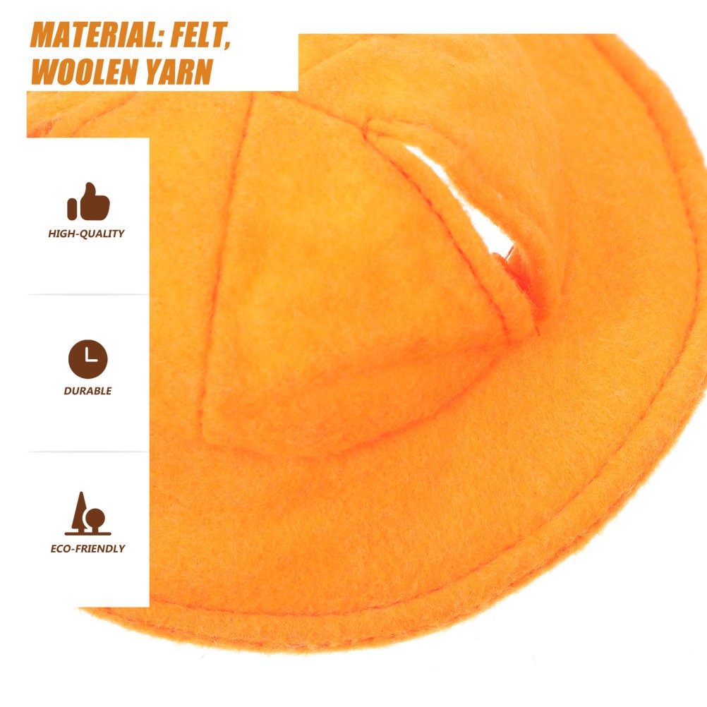 Cappello coniglio piccolo resistente in feltro con accessori borsa carota coniglietto arancione foto 4