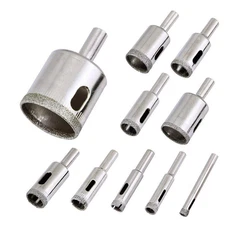 Diamond Drill Bits Set, 10 PCS Diamond Hole Saw Set, Glass Drill Bit for Ceramic