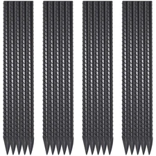 16 Inch Rebar Stakes 20 Pack 1/2 Inch Diameter Heavy Duty Steel Ground Stakes...