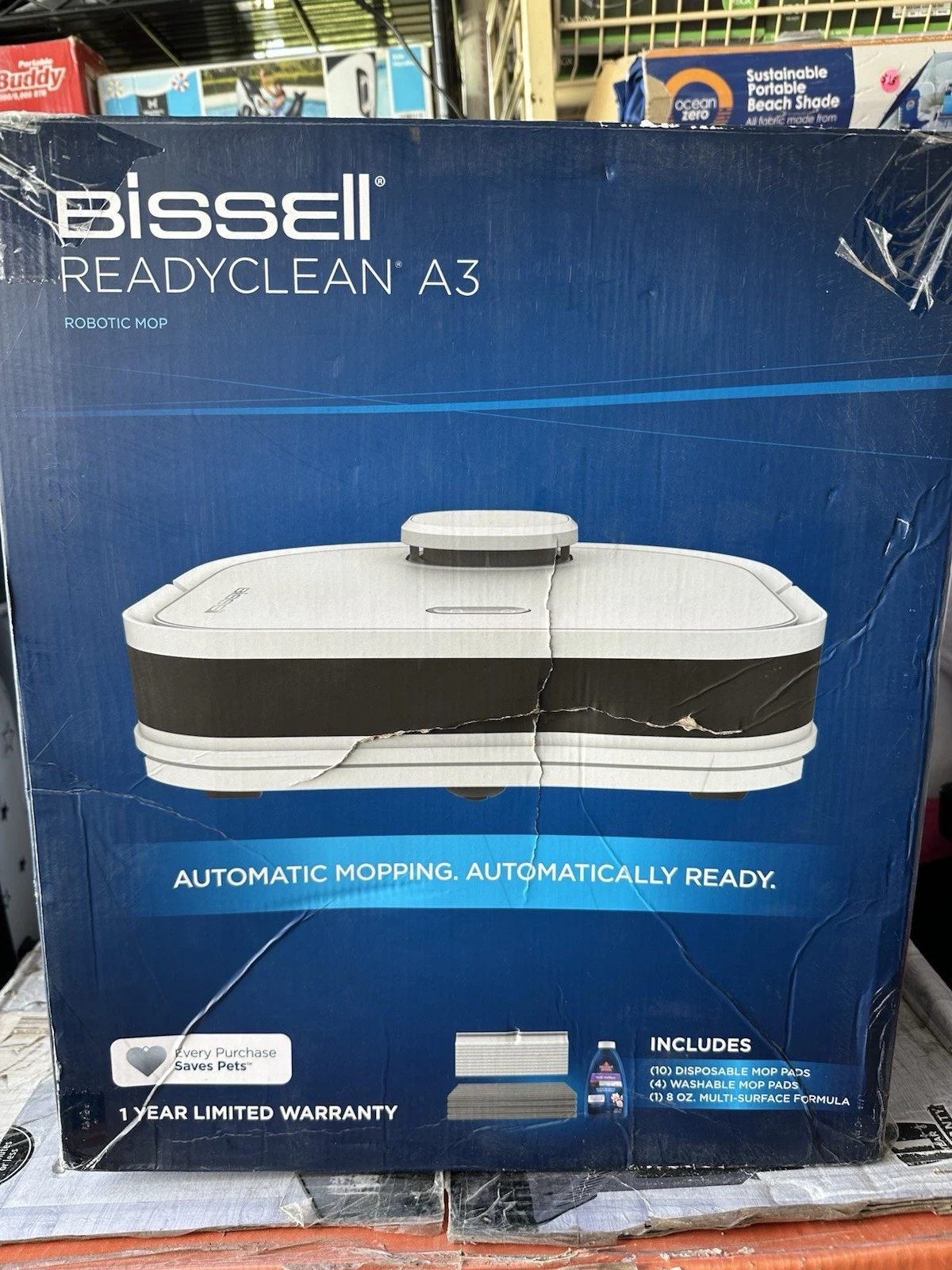 BISSELL A3 3571 ROBOT DRY SWEEP & WET MOP BARE FLOOR CLEANER W DOCK STATION