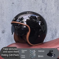 Open Face 3/4 DOT Approved Vintage Retro Motorcycle Helmets New