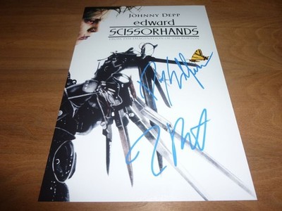 DANNY ELFMAN & TIM BURTON signed 12x8 Foto EDWARD SCISSORHANDS + COA