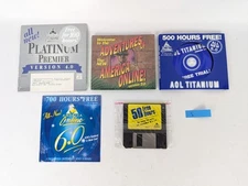 Vintage NEW America Online Disc AOL Software lot 6.0 5.0 4.0 3.0 2.0 Lot of 5