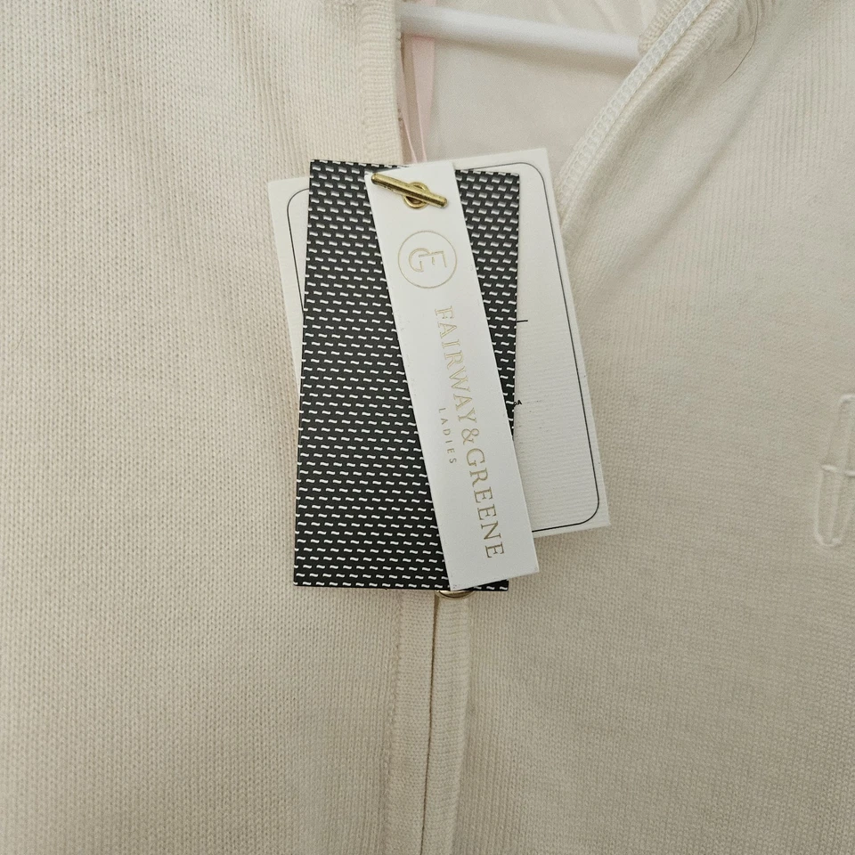 Cardigã feminino Fairway & Greene Abbey Merino Windsweater com zíper tamanho G LOGOTIPO pérola - Imagem 3 de 4