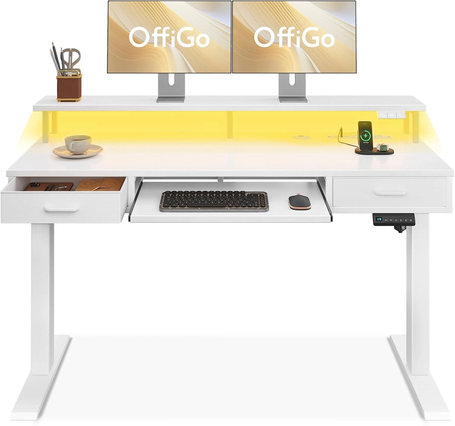 OffiGo 63" L-Shaped Electric Standing Desk - Thumbnail 2
