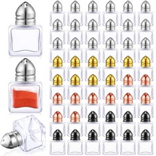 50 Set Mini Salt and Pepper Shakers Small Salt and Pepper Shakers Bulk Clear ...