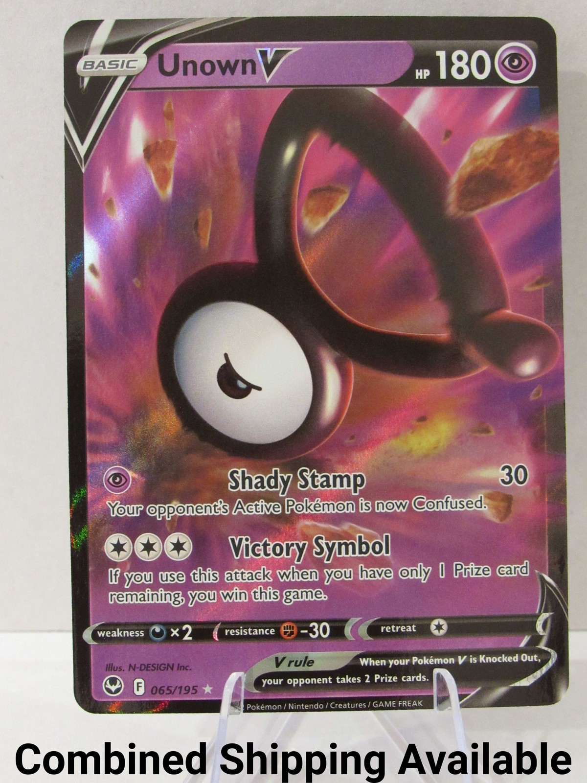 Unown V 065/195 SWSH12: Silver Tempest NM Full Art English 13988