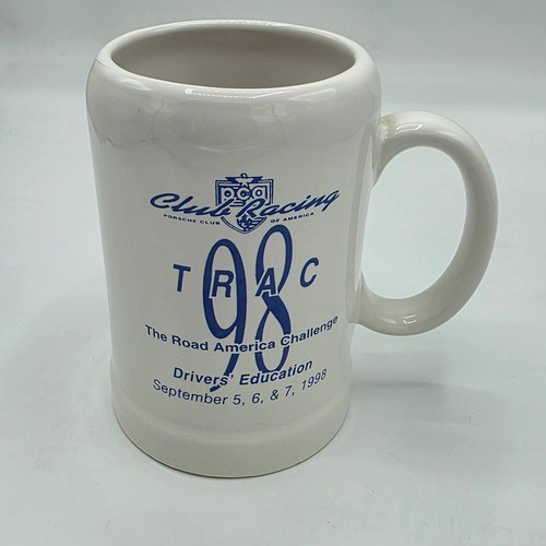 Porsche PCA Club Racing Mug 1998 Road America Challenge Ceramic Stein White OS