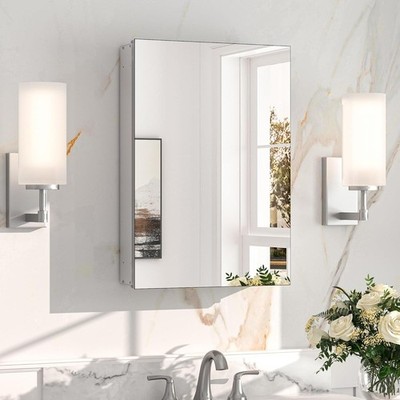 Medicine Cabinet with Mirror 16 x 24 Inch, Lightweight Aluminum | Effortless Ass