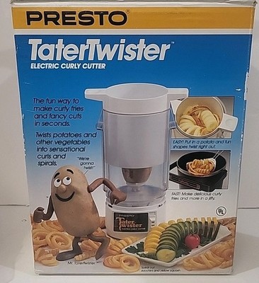 Presto Tater Twister Electric Curly French Fry Fries Potato Cutter Slicer 02930
