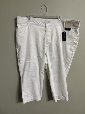 St Johns Bay Capris Women s Size 20W White Secretly Slender Classic Coastal New