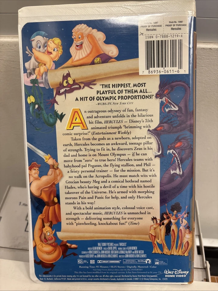 Hercules - VHS - A Walt Disney Movie masterpiece - Used - Clamshell case  - Image 2 of 2