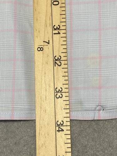 Peter Millar Performance Shirt Mens XXL Button Up Stretch Blue Pink Check - 第 9/10 張圖片