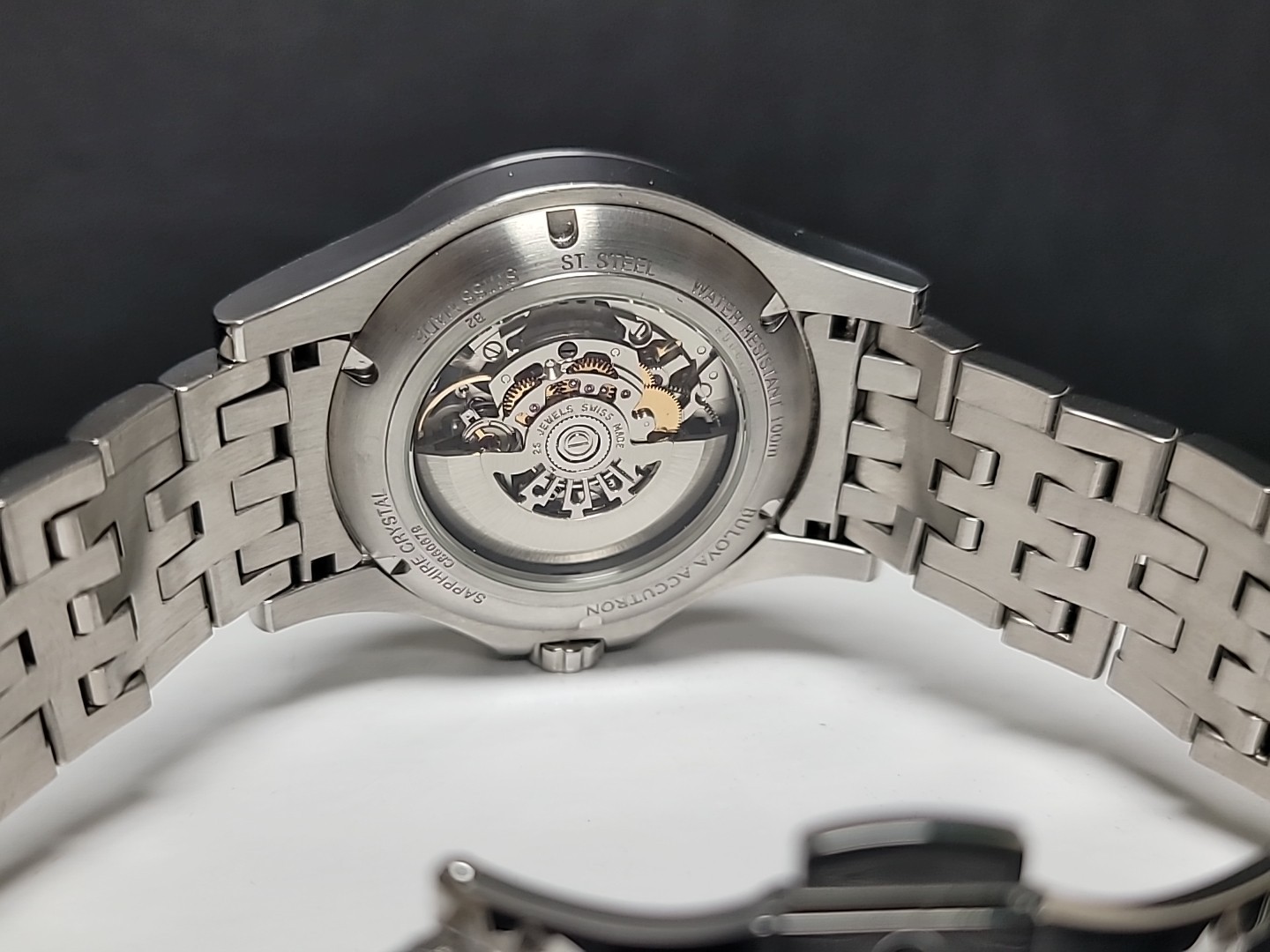 Men's Bulova Accutron 63A0001 Autiomatic 40MM Skeletal Stainless Watch w Box 107