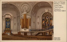 Annapolis Maryland US Naval Academy Chapel painting Ruth Safford art postcard