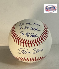 Steve Sax Signed ROMLB Baseball Dodgers W/5 Inscriptions PSA AP30813