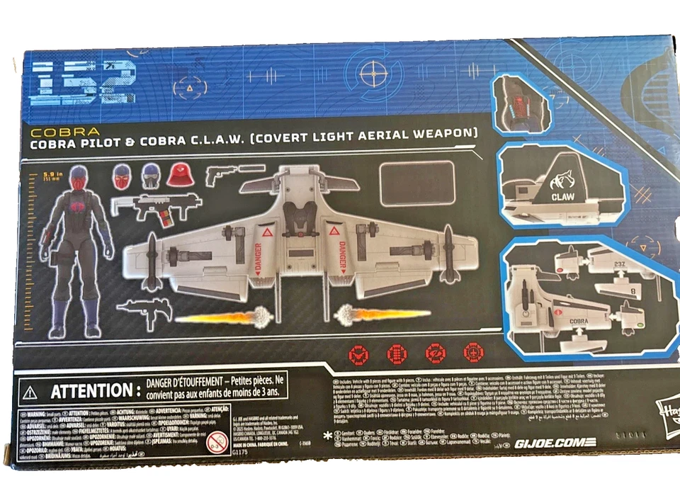 G.I. Joe Classified Series #152, Cobra Pilot & Cobra C.L.A.W figura en mano Foto 2 de 2