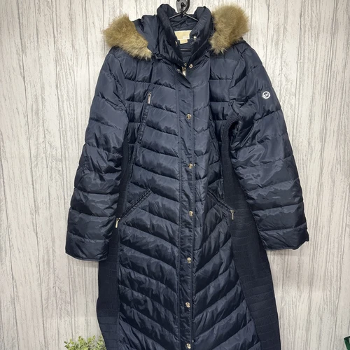 Giacca lunga donna taglia XXL Michael Kors blu navy imbottita usata in ottime condizioni