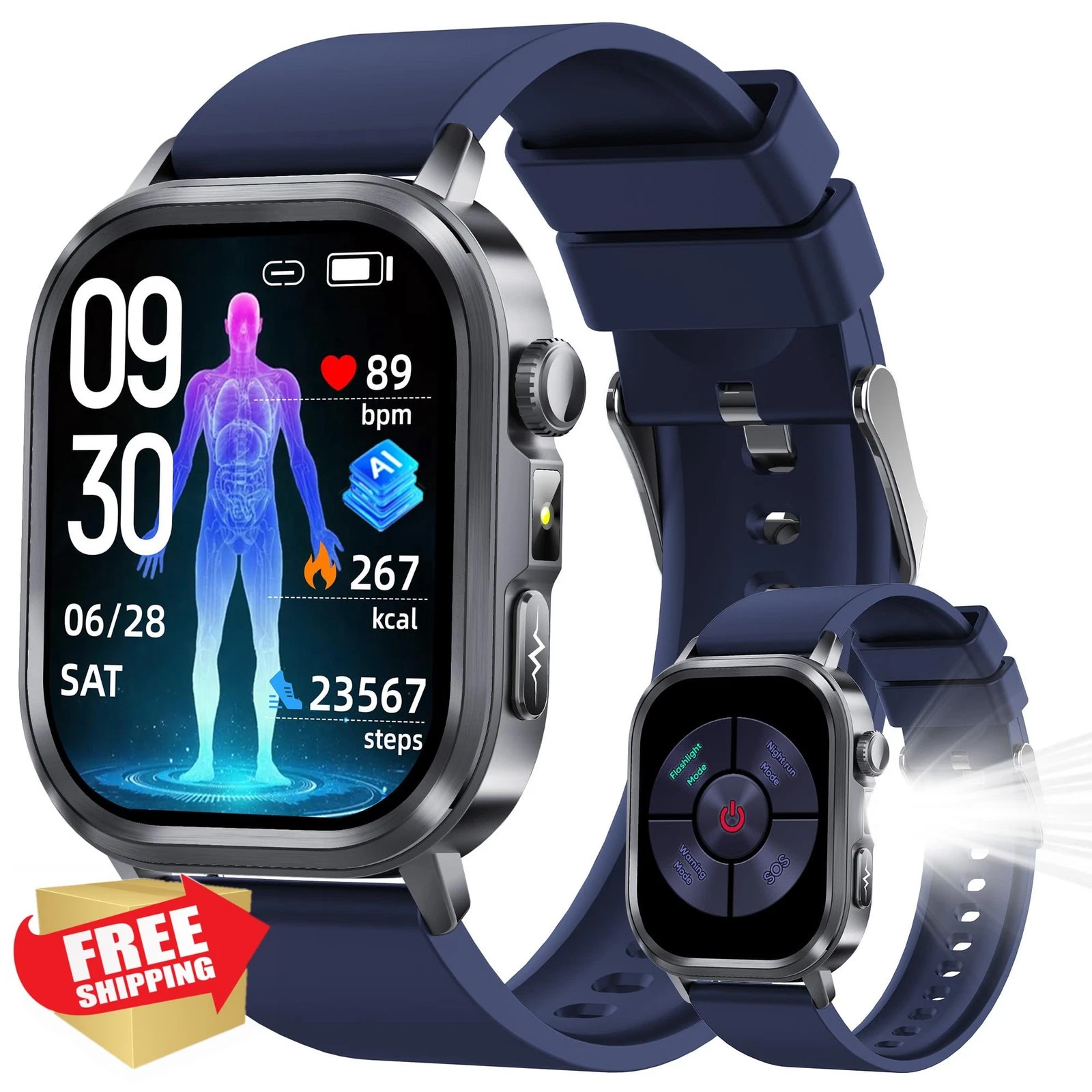 hellibito AMOLED Smart Watch Men Women Fitness Tracker