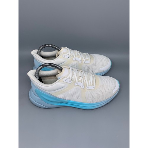 Lululemon Blissfeel Run White Cyan Blue Running Shoes LW9EF1S Women's Sz 8