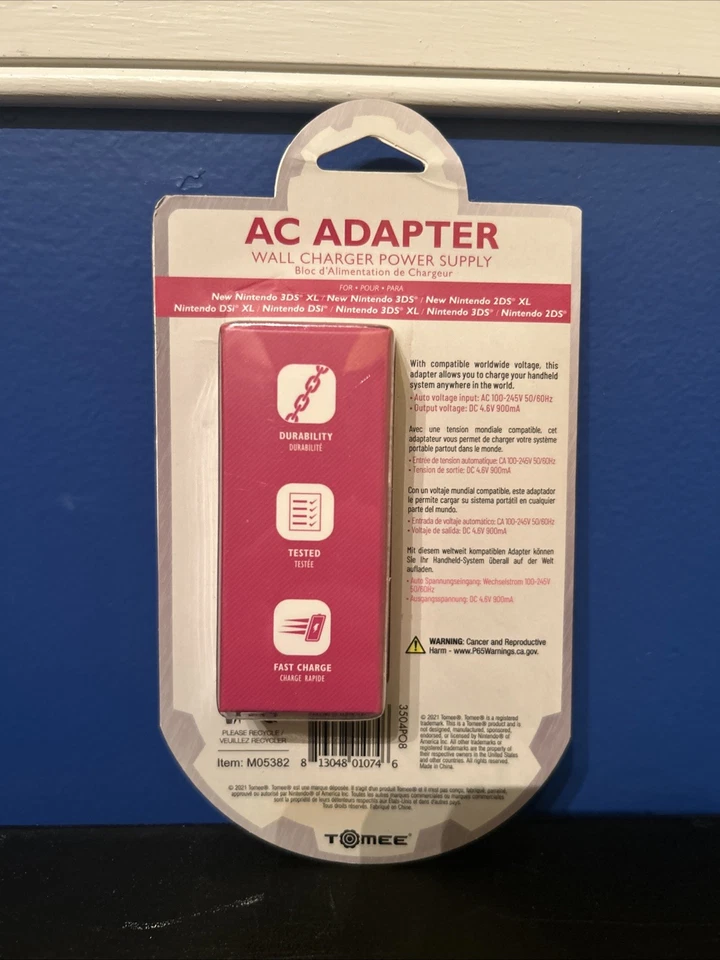 Adaptador de CA Tomee para Nintendo DSi y DSi XL cargador de pared cable de alimentación NDS Foto 2 de 2