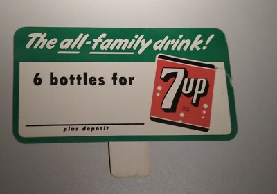 Vintage 7up Point of Sale Cardboard Sign