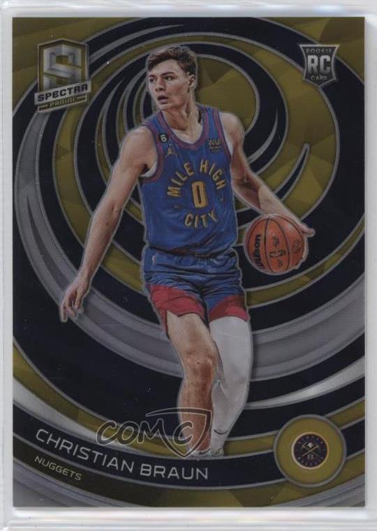 2022-23 Panini Spectra Rookies Gold Prizm /10 Christian Braun #170 Rookie RC