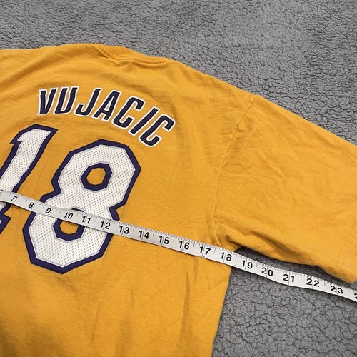 Adidas Lakers Shirt Mens Small Yellow NBA Logo Graphic Tee Short Sleeve Crew - Picture 21 of 24