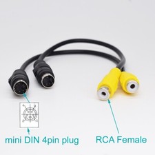 10pcs Mini 4Pin Din Male Plug To Phono RCA Female Socket Adapter Cable 26cm