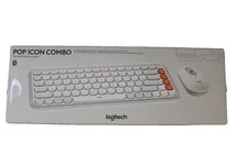 Logitech POP ICON Combo, Bluetooth Keyboard and Mouse Combo - Off-White