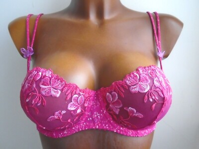 Aubade Bra 36C Fleurs De Pommier Cherries on the Cake Pink Balconette F 95C BNWT