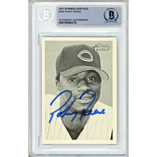 Pokey Reese Signed 2001 Bowman Heritage #320 Cincinnati Reds Beckett BAS Auto