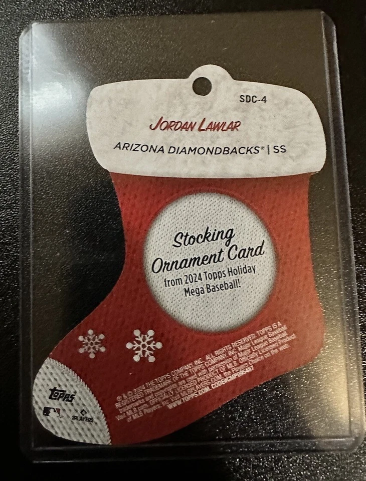 Jordan Lawlar Rookie Card - Christmas Stocking!! - 2024 Topps Holiday SDC-4 - Image 2 of 2