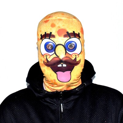 Schwamm Gesicht 3D Effekt Gesicht Haut Stoff Halloween Maske