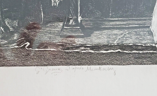 Antica acquaforte Mihaly Munkacsy Milton dettante 'Paradiso perduto' Gustave Greux - Foto 4 di 7