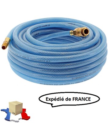 Tuyau D'air Comprimé 6 Mm – 20 Mètres, Avec Raccords Rapides, Neuf
